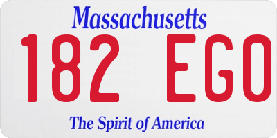 MA license plate 182EG0