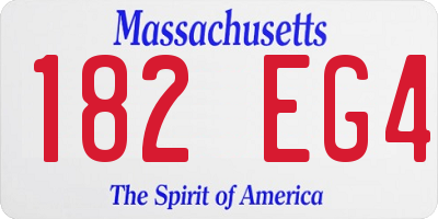 MA license plate 182EG4