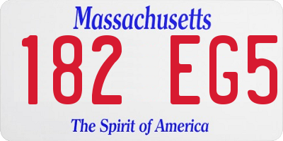 MA license plate 182EG5