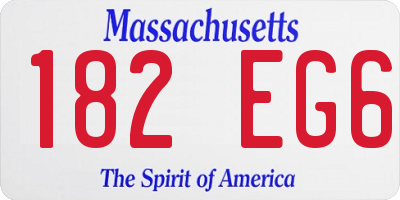 MA license plate 182EG6