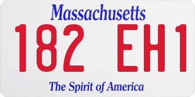 MA license plate 182EH1