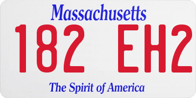 MA license plate 182EH2