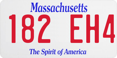 MA license plate 182EH4
