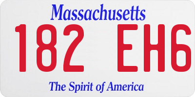 MA license plate 182EH6