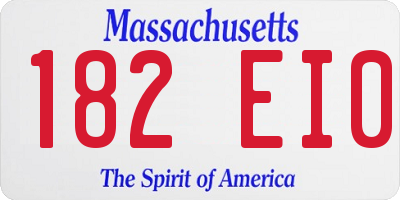 MA license plate 182EI0