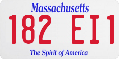 MA license plate 182EI1