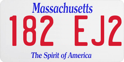 MA license plate 182EJ2