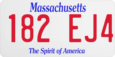 MA license plate 182EJ4