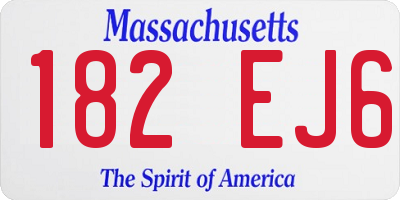 MA license plate 182EJ6