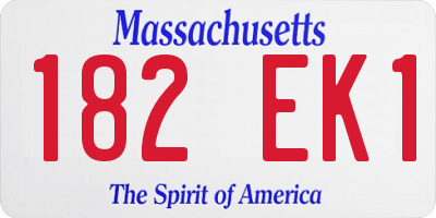 MA license plate 182EK1