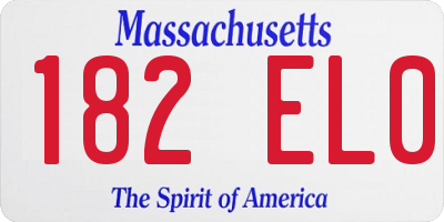 MA license plate 182EL0