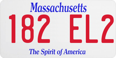 MA license plate 182EL2