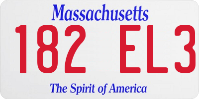 MA license plate 182EL3