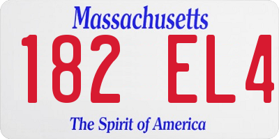 MA license plate 182EL4