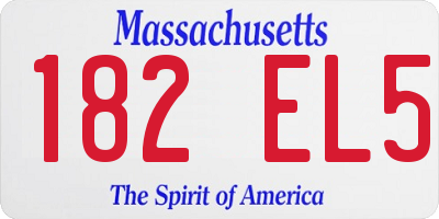 MA license plate 182EL5