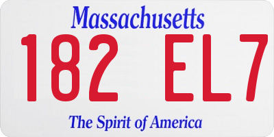 MA license plate 182EL7