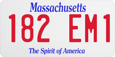 MA license plate 182EM1