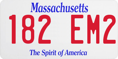 MA license plate 182EM2