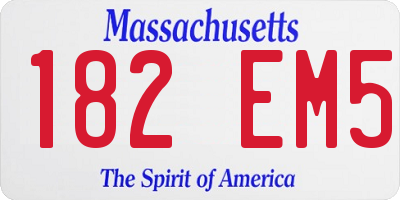 MA license plate 182EM5