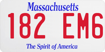 MA license plate 182EM6