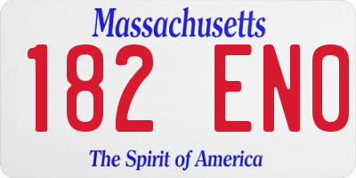MA license plate 182EN0