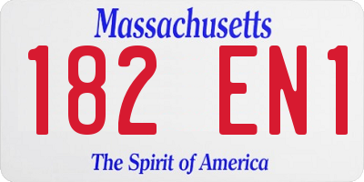 MA license plate 182EN1