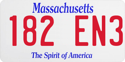 MA license plate 182EN3