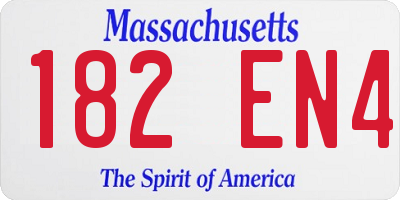 MA license plate 182EN4