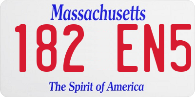 MA license plate 182EN5