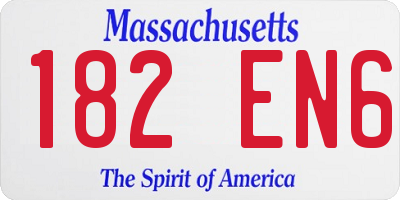 MA license plate 182EN6