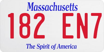 MA license plate 182EN7