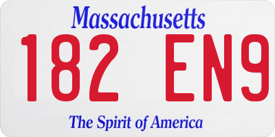MA license plate 182EN9