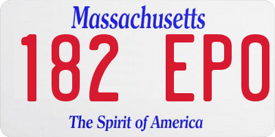 MA license plate 182EP0