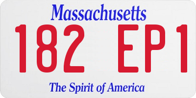 MA license plate 182EP1