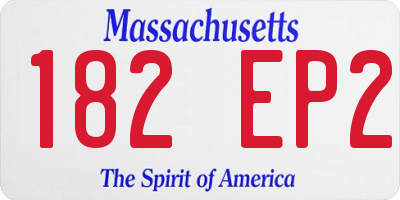 MA license plate 182EP2