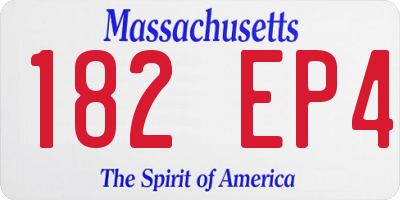 MA license plate 182EP4