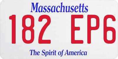 MA license plate 182EP6