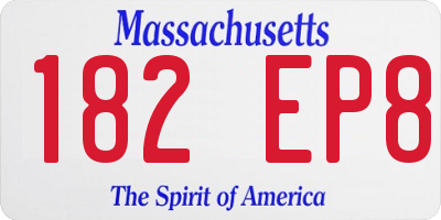 MA license plate 182EP8