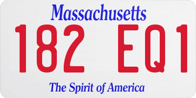 MA license plate 182EQ1