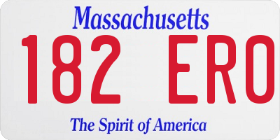 MA license plate 182ER0