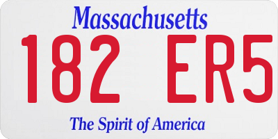 MA license plate 182ER5