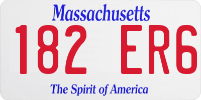 MA license plate 182ER6