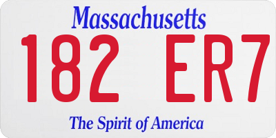 MA license plate 182ER7