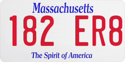 MA license plate 182ER8
