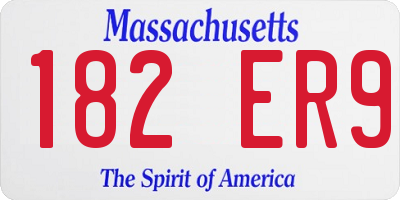 MA license plate 182ER9