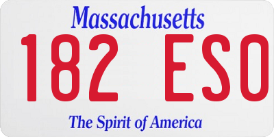 MA license plate 182ES0
