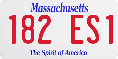 MA license plate 182ES1