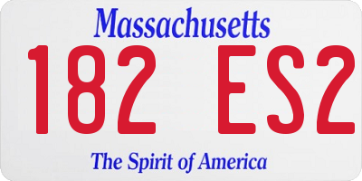 MA license plate 182ES2