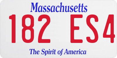 MA license plate 182ES4
