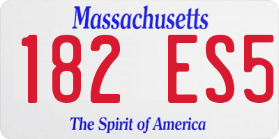 MA license plate 182ES5
